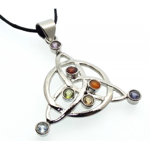 Chakra Gemstone Triquetra Pendant